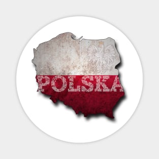 Poland Outline in Grunge Style Polska Eagle Magnet